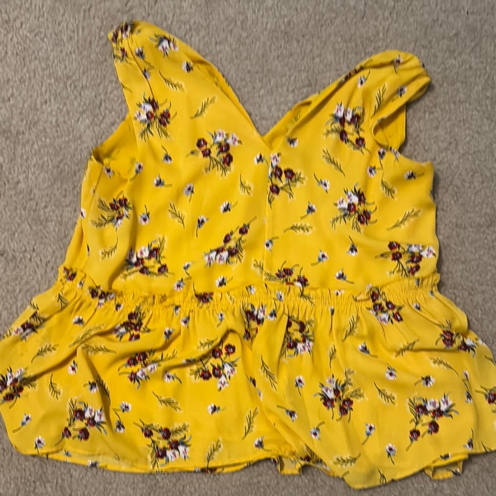 Loft Floral Yellow Sleeveless Top